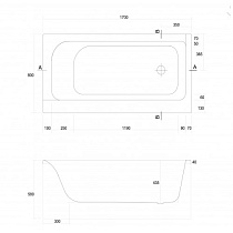 Акриловая ванна Cersanit Smart 170x80 см L