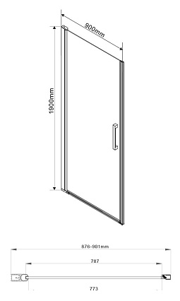 Душевая дверь Vincea Orta VPP-1O 90x190 черный, прозрачная