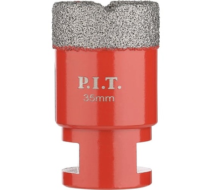Коронка алмазная по керамограниту P.I.T. (35 мм, M14, сухое сверление, вакуумная пайка) AMAS18-0035