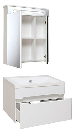 Мебель для ванной Руно Парма 60 см 1 ящик, белый