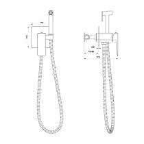 Смеситель Oliveeka D-Line OL-829003-BG с гигиеническим душем, золото матовое