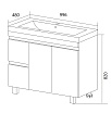 Мебель для ванной 1MarKa Cube 100 см, 2 ящика, белый