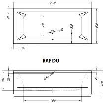 Экран для ванны Kolpa-San Rapido BASIS 200x90