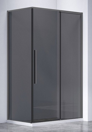 Душевой уголок Vincea Слим-Н (Slim-N) VSR-4SN8014CGGM 140x80 вороненая сталь, стекло тонированное