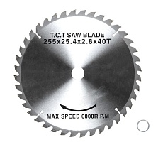 Диск пильный по дереву 255x25.4 мм, 40 зубьев Bull 05023425