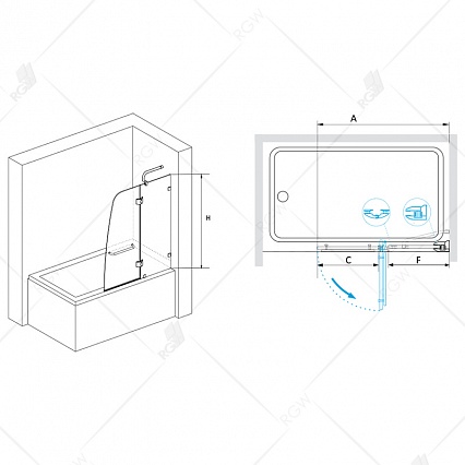 Шторка для ванны RGW Screens SC-13 110x150 матовое
