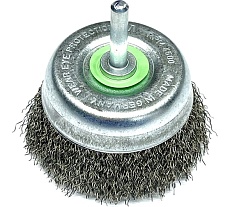 Щетка чашка гофрированная Lessmann Д75, ROF 0.35 мм, хвостовик 6мм 430135