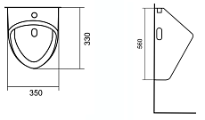 Писсуар подвесной Sanita Luxe Long LNGSLUR01