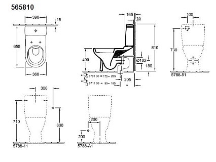 Чаша для унитаза Villeroy&Boch O.novo 56581001