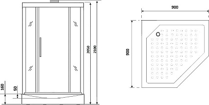 Душевая кабина Niagara Luxe NG-7799GBK 90x90 золото, без крыши