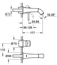 Смеситель для раковины Grohe Grandera 19929000 внешняя часть