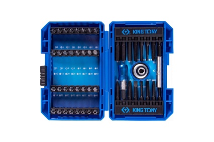 Набор вставок (бит) King Tony 1/4 , PH, PZ, Hex, Torx, Slotted, 49 предметов 1048MR