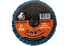 Круг лепестковый торцевой по металлу (50х22 мм; Р60; крепление Roloc) Русский Мастер РМ-70235