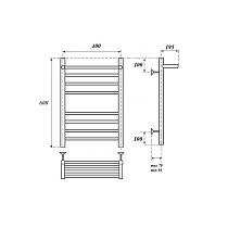 Полотенцесушитель водяной Point PN10146SP П7 40x60, с полкой, хром