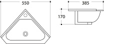 Раковина Art&Max AM-7012-COR 55 см белый