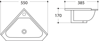 Раковина Art&Max AM-7012-COR 55 см белый