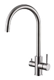 Смеситель для кухни Oliveeka OL-458022-BN с подкл. к фильтру, никель матовый