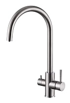 Смеситель для кухни Oliveeka OL-458022-BN с подкл. к фильтру, никель матовый