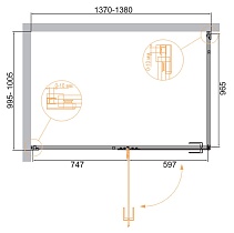 Душевой уголок Cezares Bellagio 140x100 BELLAGIO-AH-1-140/100-C-BORO прозрачный, брашированное золото