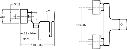 Смеситель для душа Jacob Delafon Cuff E45533-CP