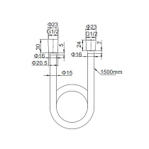 Душевой шланг Caprigo Parts 98-515-NER 150 см, черный