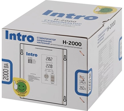 Стабилизатор напряжения Intro Н-2000 настенный 140-260В/220В, 2000ВА Б0064626
