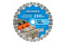 Диск алмазный сегментный по армированному бетону Bullet 230x22.2 мм Kronger B200230B