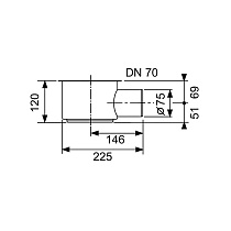 Сифон TECEdrainline 650002 DN 70, боковой слив 1,2 л/c