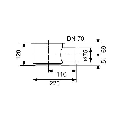 Сифон TECEdrainline 650002 DN 70, боковой слив 1,2 л/c