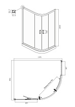 Душевой уголок Ambassador Kingston 120x90 14011209 прозрачный, черный