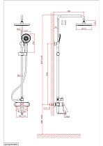 Душевая стойка D&K Bayern.Furth DA1523705B18 черный