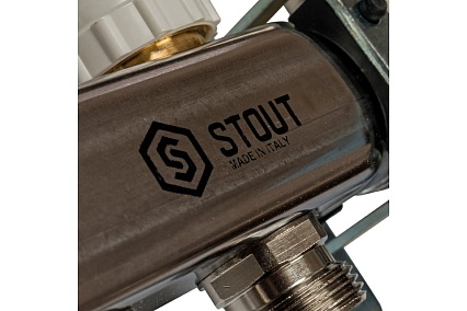 Коллектор из нержавеющей стали в сборе с расходомерами STOUT 4 выхода SMS 0907 000004