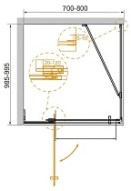 Душевой уголок Cezares SLIDER-AH-1-100-70/80-C-NERO 100x70/80 прозрачный, черный