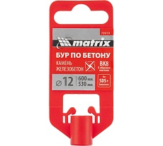 Бур по бетону 12x600 мм, SDS PLUS c крестовой пластиной Matrix 70919