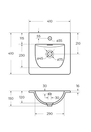 Раковина BelBagno 40 см BB-8099-3-40