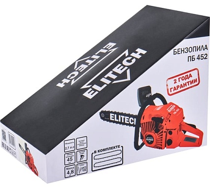 Пила цепная бензиновая Elitech ПБ 452 (E1611.013.00) ДМ 205449