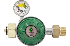 Регулятор давления газа DK-005 (выход резьба 1/2) с пред. клапаном, кнопкой и манометром DRAGONKIT 00-00002969