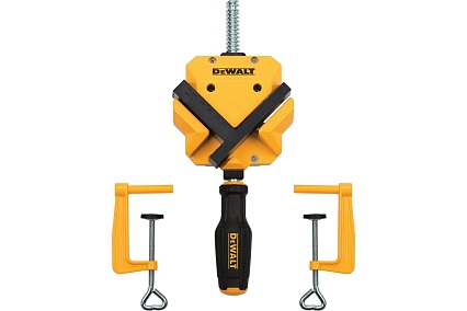 Угловая струбцина DeWalt большое усилие, 2 струбцины для крепления DWHT83853-0