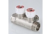 Коллектор с регулировочными вентилями Valtec 1"х2 выхода, евроконус 3/4" (на подающий трубопровод) VTc.570.NE.0602