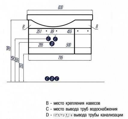 Тумба с раковиной Акватон Инди 80