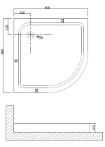Поддон для душа Niagara Nova 100x100 четверть круга