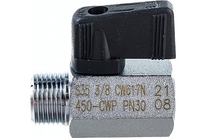 Шаровой кран RUB 3/8" DN8 PN30, ВР-НР, NAPOLI (S.35), флажок S35CM0