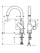 Смеситель для раковины Hansgrohe Vernis Shape 71564000, донный клапан, хром