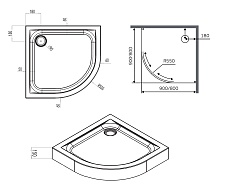 Поддон для душа Am.Pm X-Joy W88T-205-090W64 90x90 белый