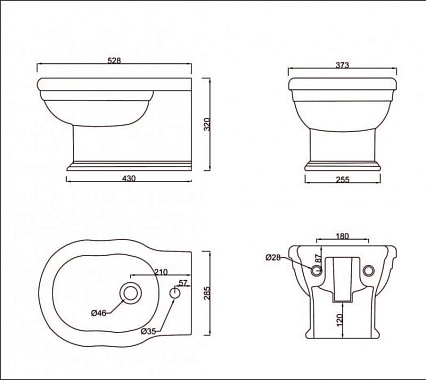 Подвесное биде BelBagno Boheme BB115BH