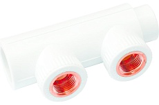 Коллектор Blue Ocean полипропилен ВР 2 отвода - 32х1/2х2 осевое 57 мм PPRF/FCEUMIT(W)-32х1/2&quot;х2