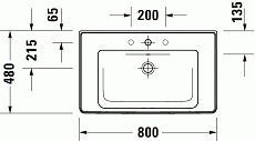 Тумба с раковиной Duravit D-Neo 80 см White High Gloss Decor