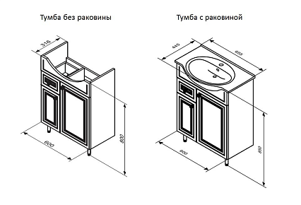 Тумба с раковиной RedBly by damixa Palace One 65 см