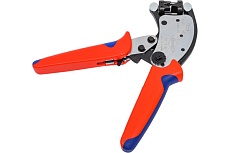 Пресс-клещи Knipex Twistor T для контактных гильз DIN 46228 1+4, обжим: квадрат, поворот 360, 0.14-10.0 мм, доступ с 2х сторон, длина 200 мм KN-975319