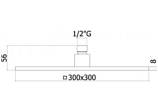 Верхний душ Paffoni Syncro ZSOF078NO 30x30 черный матовый